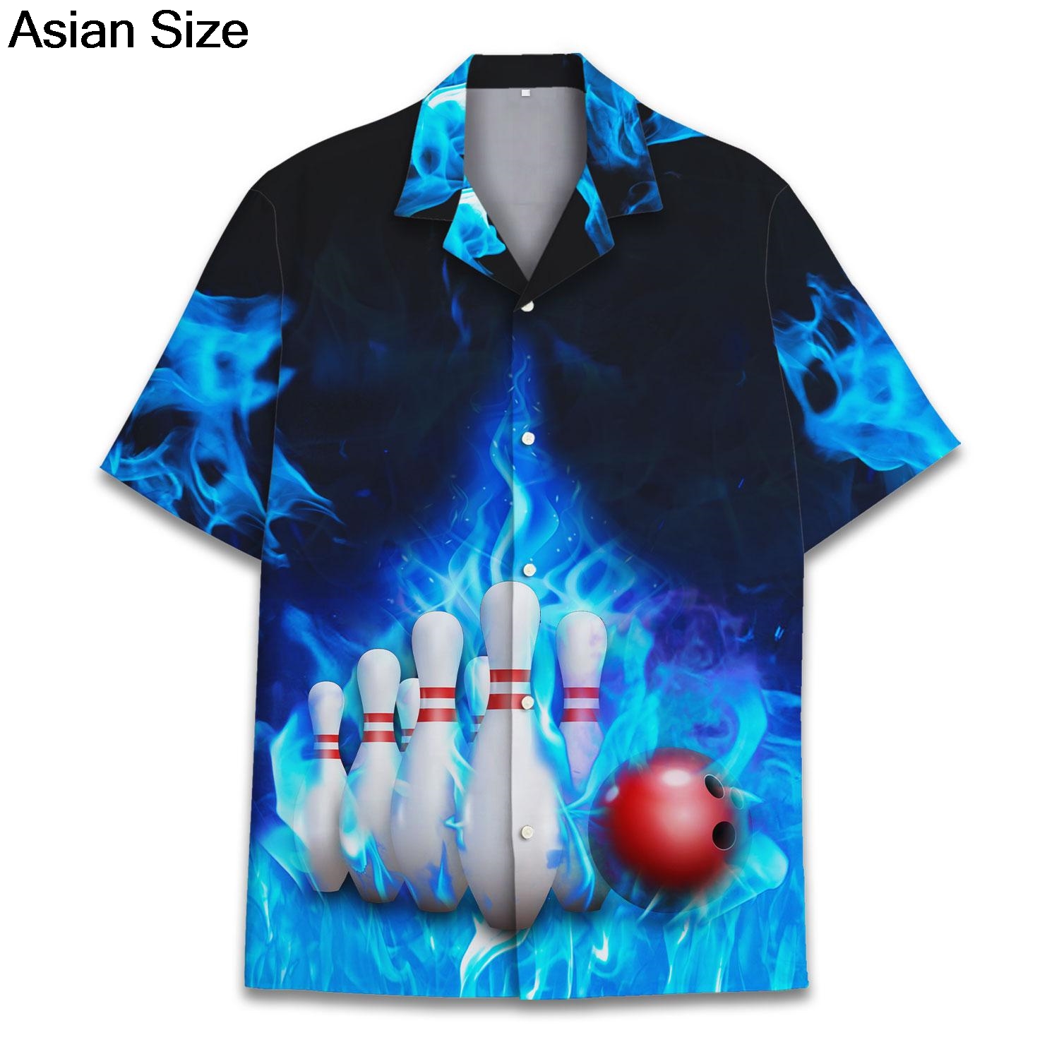Cool Blue Fire Bowling Sport G - Bowling Shirt Camp 评论和价格
