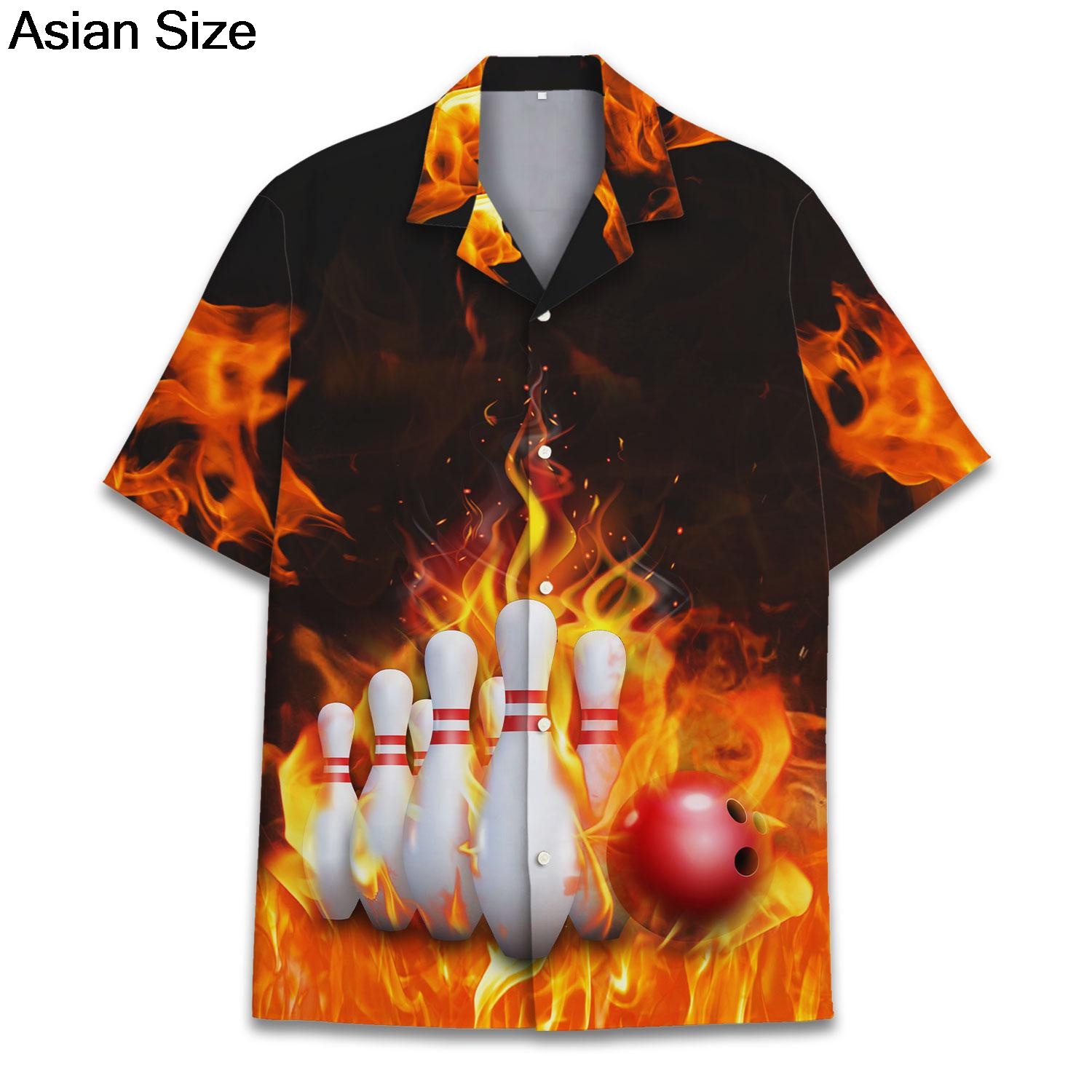 Cool Blue Fire Bowling Sport G - Bowling Shirt Camp 评论和价格