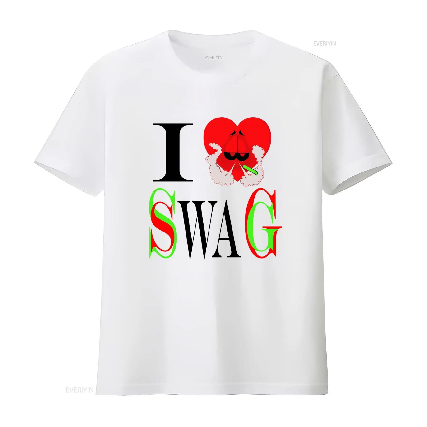 I Swag Heart Print T shirt Ret - Vintage Fashion Looks 评论和价格