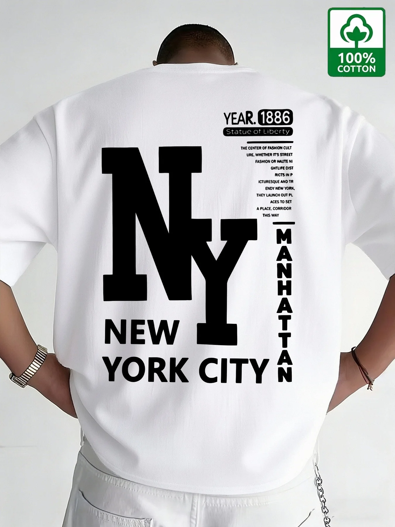 Men NYC T Shirt Cotton New Yor - Vintage Fashion New York 评论和价格