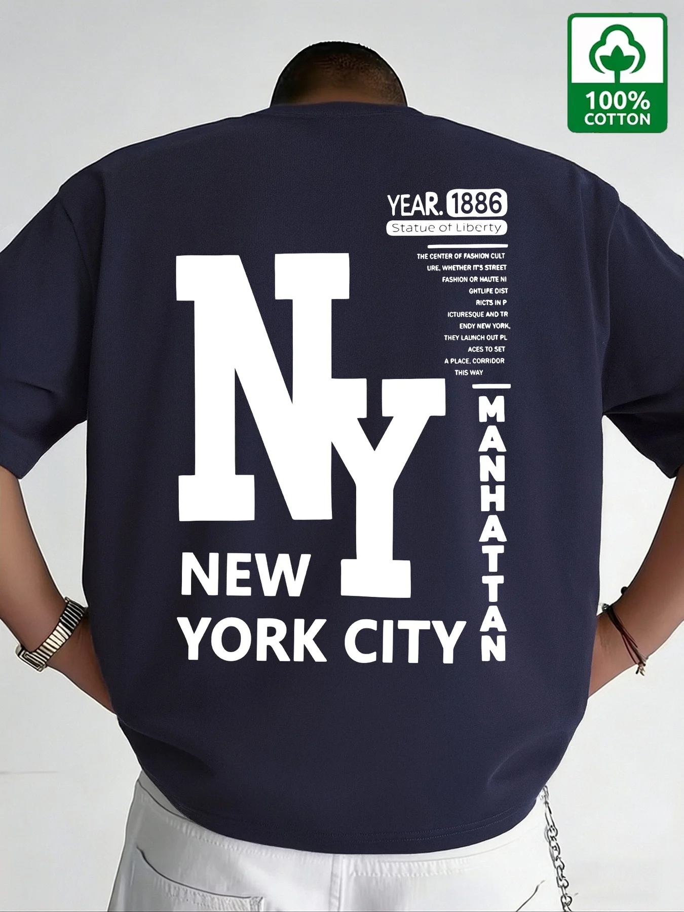 Men NYC T Shirt Cotton New Yor - Vintage Fashion New York 评论和价格