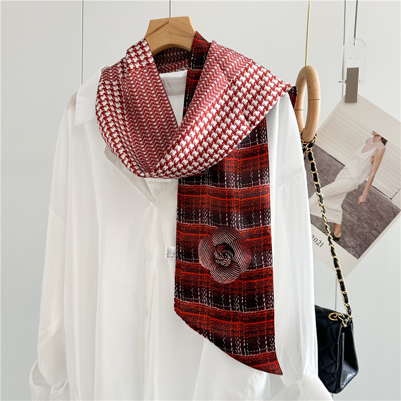 Vintage Print 100% Silk Necker - Vintage Fashion Rings For Women 评论和价格