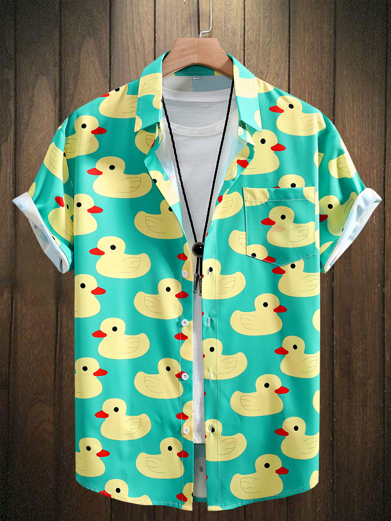 Men's Shirt Top, Rubber Duck P - Bowling Shirt Camp 评论和价格