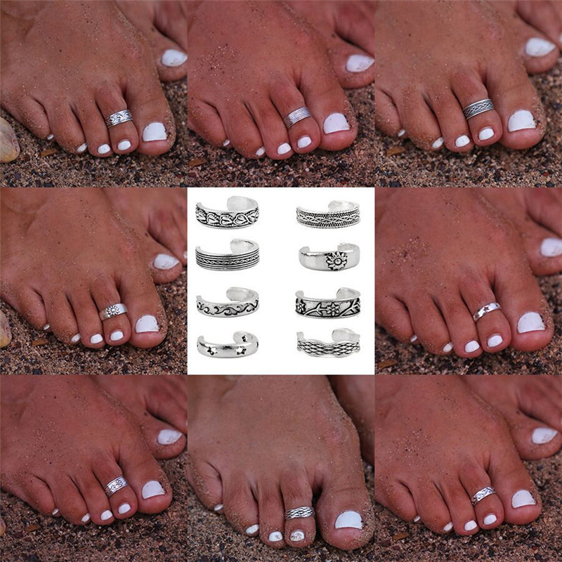 8pcs/Set Toe Joint Retro Ring  - Vintage Fashion Rings For Women 评论和价格