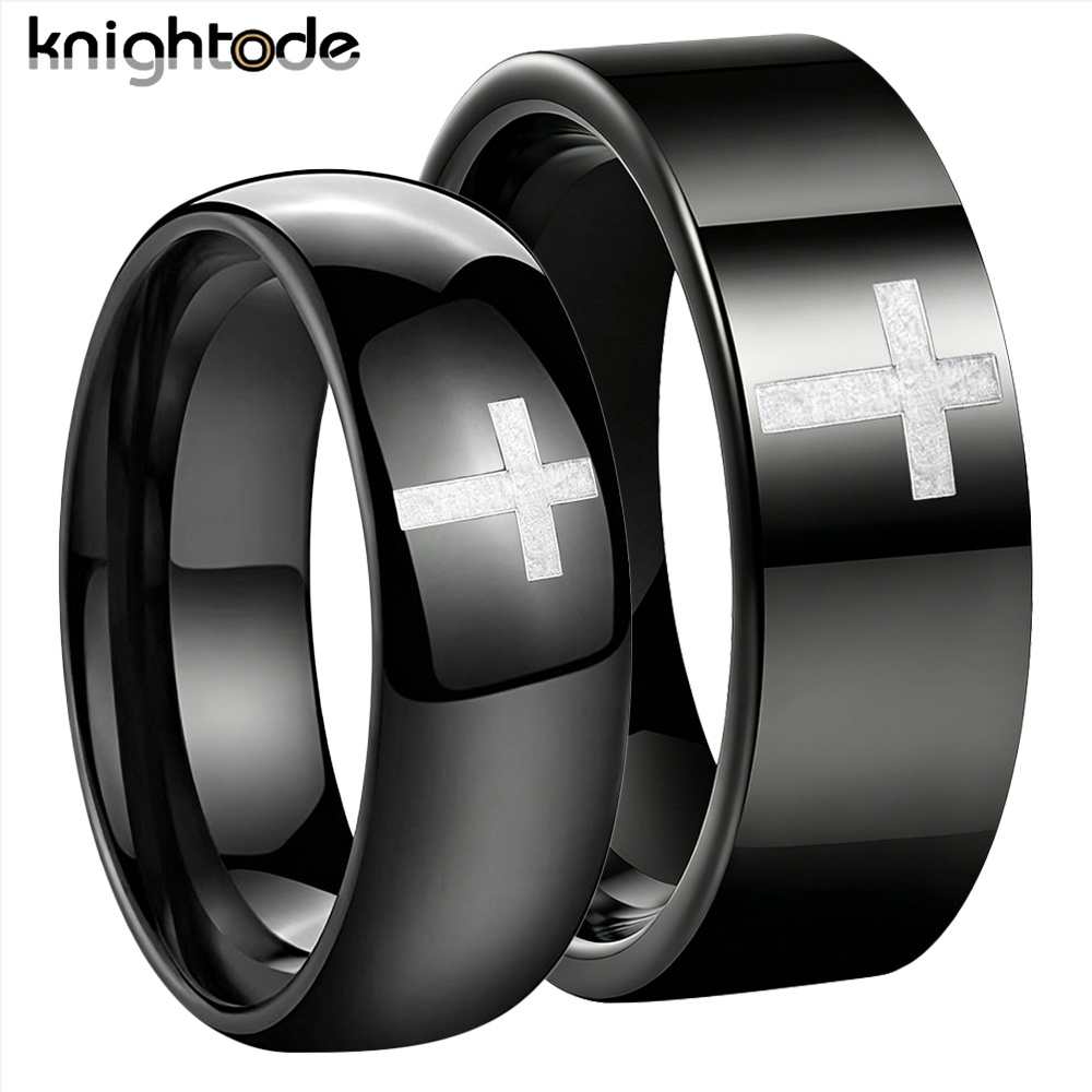6mm 8mm Cross Ring Tungsten Ca - Vintage Fashion Rings For Women 评论和价格