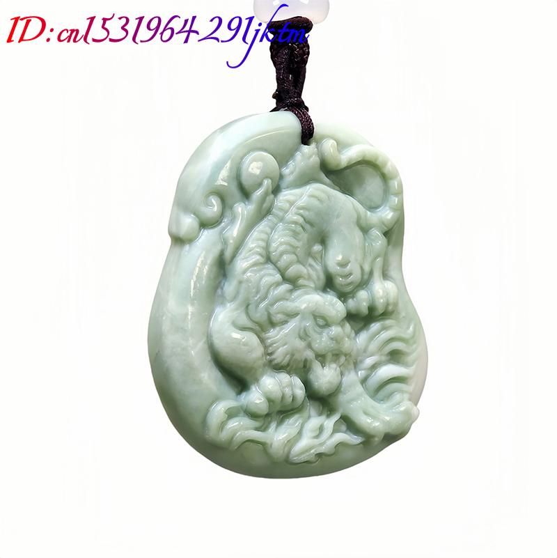 Green Natural Real Jade Tiger  - Vintage Fashion For Mens 评论和价格