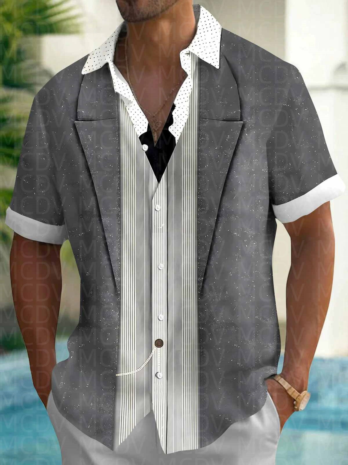 Bowling Pattern Men's Hawaiian - Bowling Shirt Camp 评论和价格
